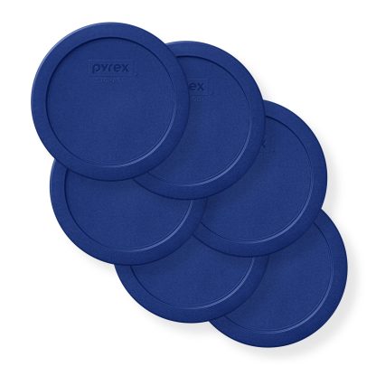 Pyrex Pyrex® 4-cup Round Dark Blue Plastic Lids, 6-pack