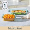 Pyrex Pyrex® Sculpted Tinted Glass 8" Square Baking Dish, Aqua
