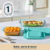 Pyrex Pyrex® Sculpted Tinted Glass 8" Square Baking Dish with Lid, Aqua