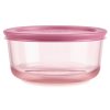 Pyrex Pyrex® Simply Store® Tinted Glass 4-cup Round Storage Container with Lid, Pink