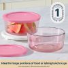 Pyrex Pyrex® Simply Store® Tinted Glass 7-cup Round Storage Container with Lid, Pink