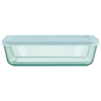 Pyrex Pyrex® Simply Store® Tinted Glass 6-cup Rectangle Storage Container with Lid, Aqua
