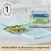Pyrex Pyrex® Simply Store® Tinted Glass Rectangle Storage Containers, 6-pc Set, Mixed Colors