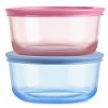 Pyrex Pyrex® Simply Store® Tinted Glass 4-cup Round Storage Containers, 4-pc Set, Mixed Colors