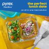 Pyrex Pyrex® MealBox™ 2.3-cup Divided Glass Food Storage Container with Turquoise Lid