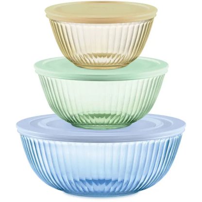 Pyrex Pyrex® Colors Sculpted Tinted 6-piece Mixing Bowl Set