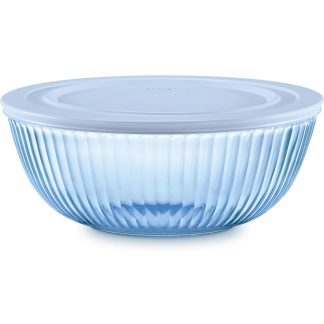 Pyrex Pyrex® Colors Sculpted Tinted 4.5-quart Mixing Bowl with Lid, Blue