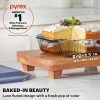 Pyrex Pyrex® Colors Sculpted Tinted 8" Square Baking Dish with Plastic Lid, Smoke