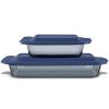 Pyrex Pyrex® Colors Sculpted Tinted 4-piece Baking Set with Plastic Lids, Smoke