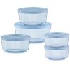 Pyrex Pyrex® Simply Store® Tinted 10-piece Round Storage Set with Blue Plastic Lids