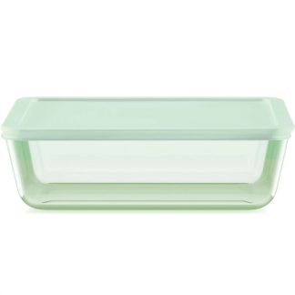 Pyrex Pyrex® Simply Store® Tinted 11-cup Rectangle Storage with Green Plastic Lid