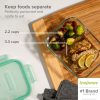 Pyrex Snapware® MealBox™ 5.8-cup Divided Glass Food Storage Container with Blue Lid