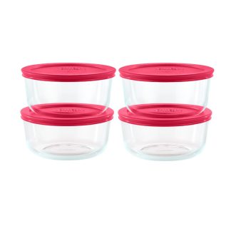Pyrex Pyrex® Simply Store® 8-piece Glass Food Storage Container Set with Red Lids