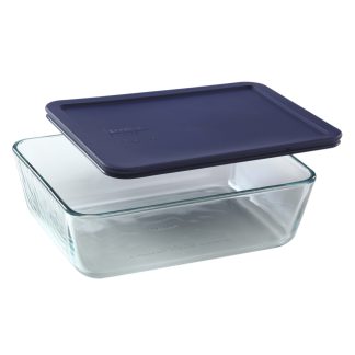 Pyrex Pyrex® Simply Store® 11-cup Rectangular Glass Food Storage Container with Blue Lid
