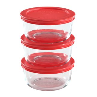 Pyrex Pyrex® Simply Store® 6-piece Glass Food Storage Container Set with Red Lids