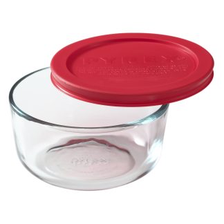 Pyrex Pyrex® Simply Store® 2-cup Glass Food Storage Container with Red Lid