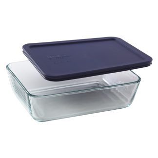 Pyrex Pyrex® Simply Store® 6-cup Rectangular Glass Food Storage Container with Blue Lid